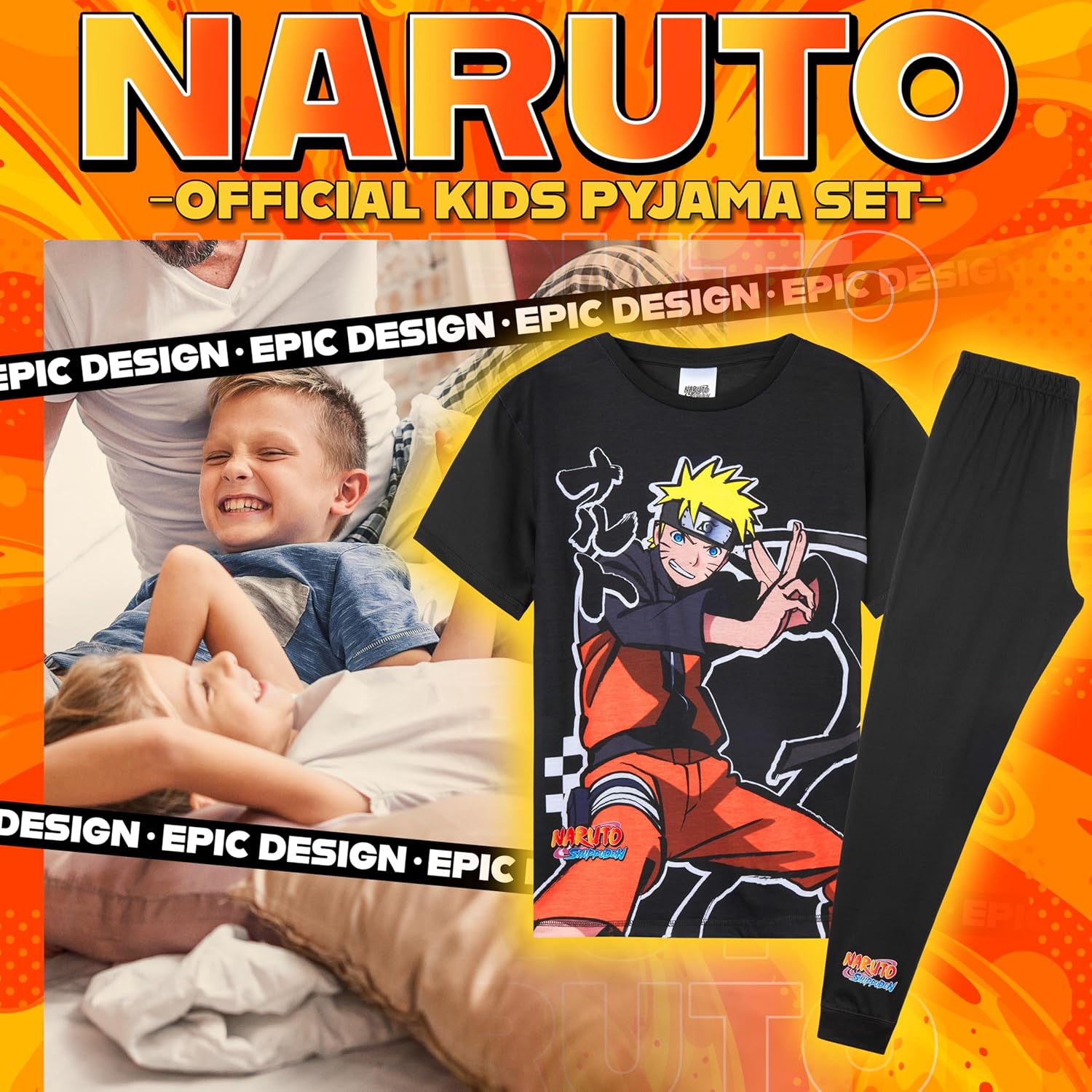 Pyjama 2 pièces Naruto Shippuden avec pantalon long – Image 2