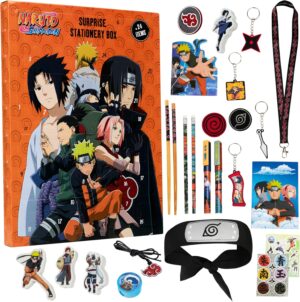Calendrier de l'Avent Naruto 2025 orange avec 24 surprises papeterie