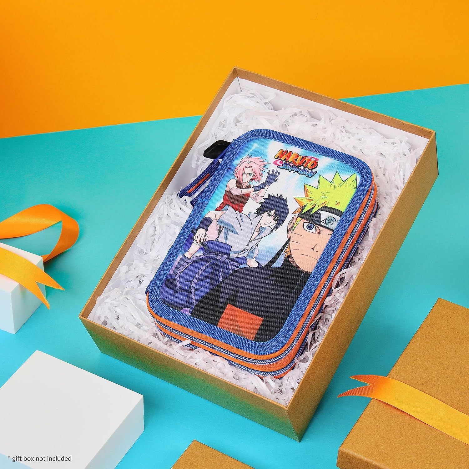 Trousse Naruto à 2 compartiments avec set de papeterie – Image 2