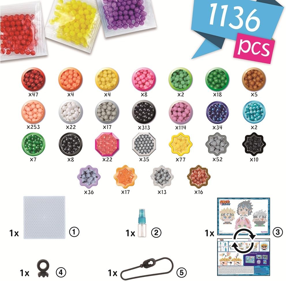 Kit porte-clés Aquabeads Naruto avec 1 000 perles en 25 couleurs – Image 6