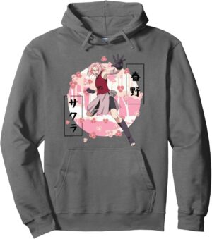 Sweat à capuche Sakura Naruto Shippuden, coloris au choix