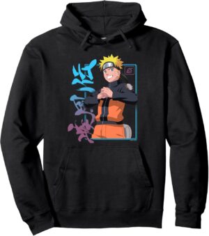 Sweat à capuche Naruto Shippuden Naruto avec cadre Kanji