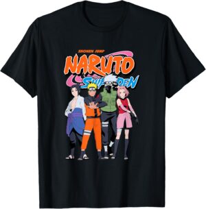T-shirt Naruto Shippuden Team 7 avec logo Naruto, coupe Femme ou Fille