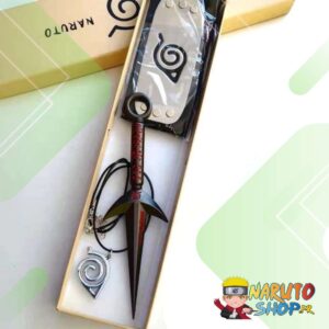 Coffret Naruto avec bandeau Konoha et armes
