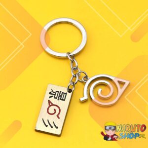 Porte-clés Naruto symbole de Konoha en alliage de zinc