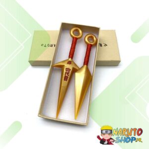 Lot de 2 kunai Minato Gold pour cosplay Naruto