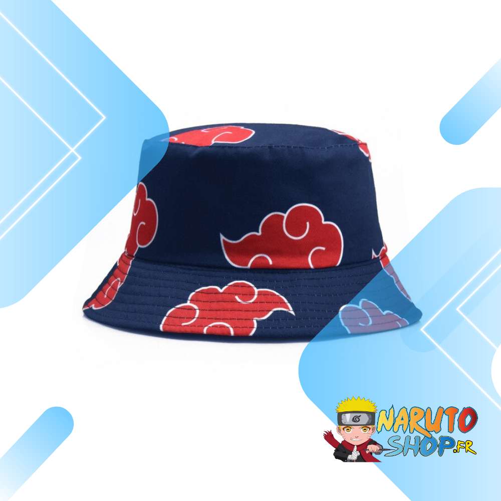 Chapeau Naruto Bleu aux Logos Akatsuki