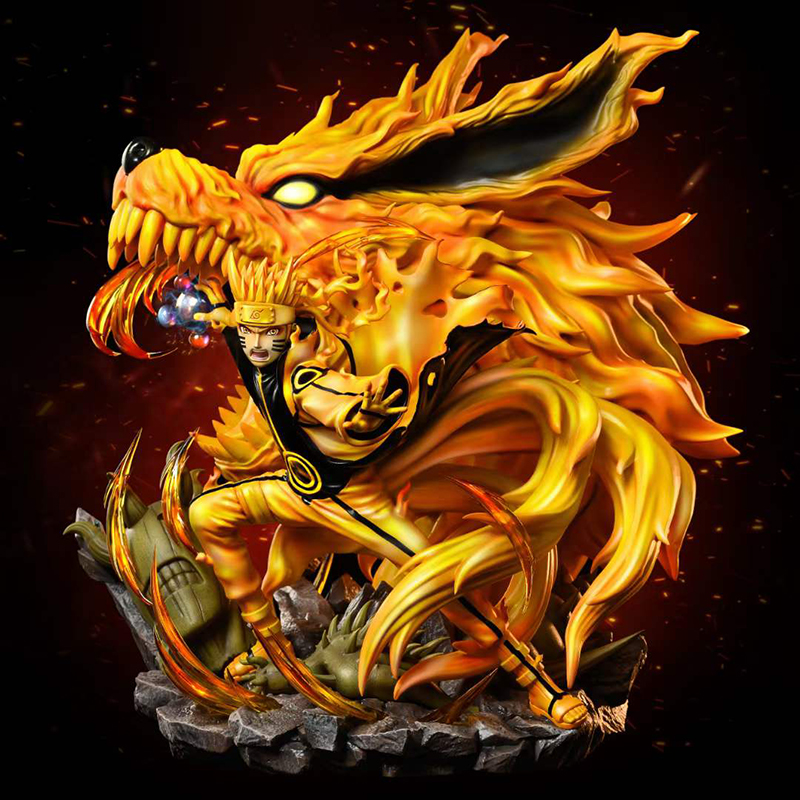 Figurine Naruto Uzumaki et Kurama en fusion 29 cm