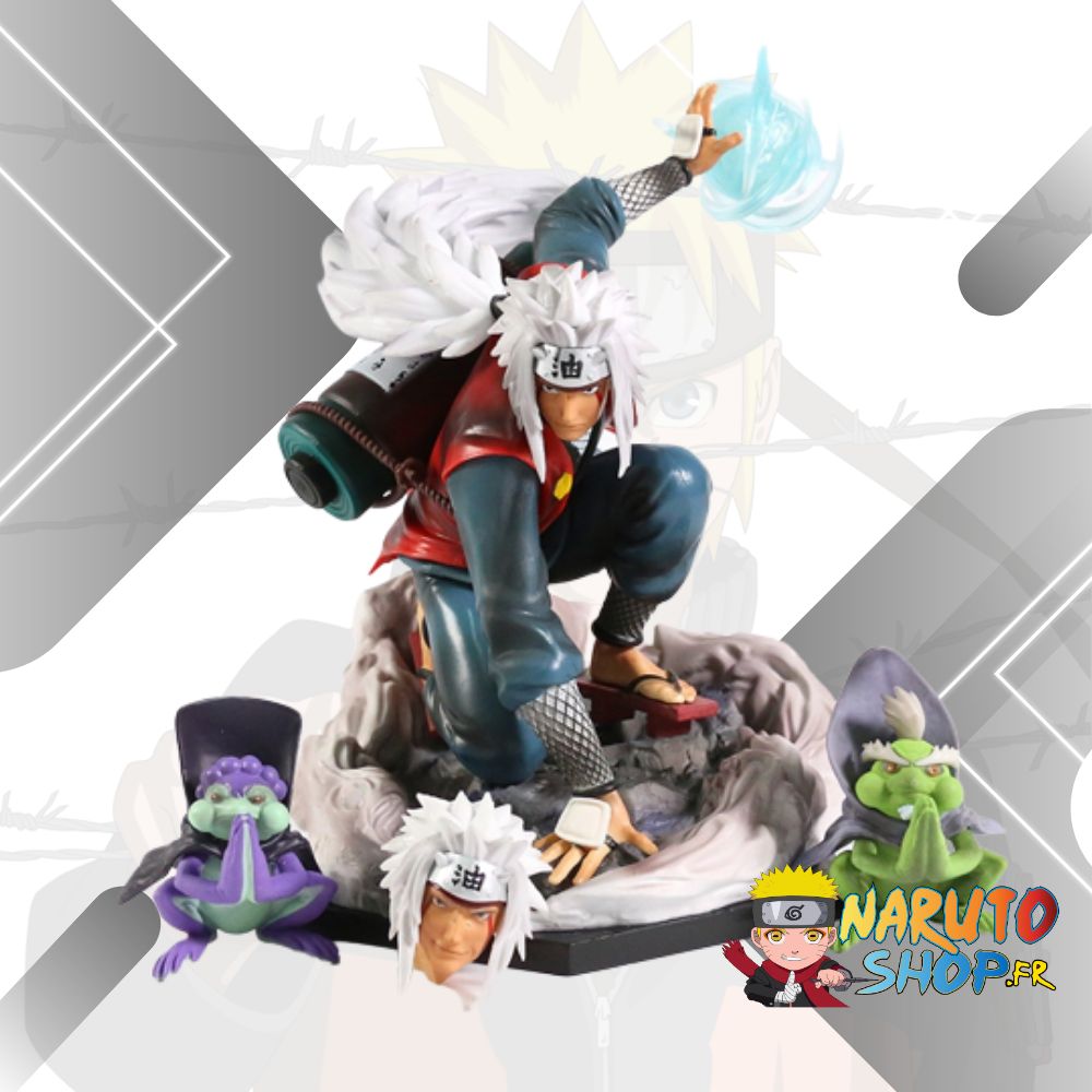 Figurine Naruto Jiraiya avec Shima et Fukasaku en PVC 20 cm