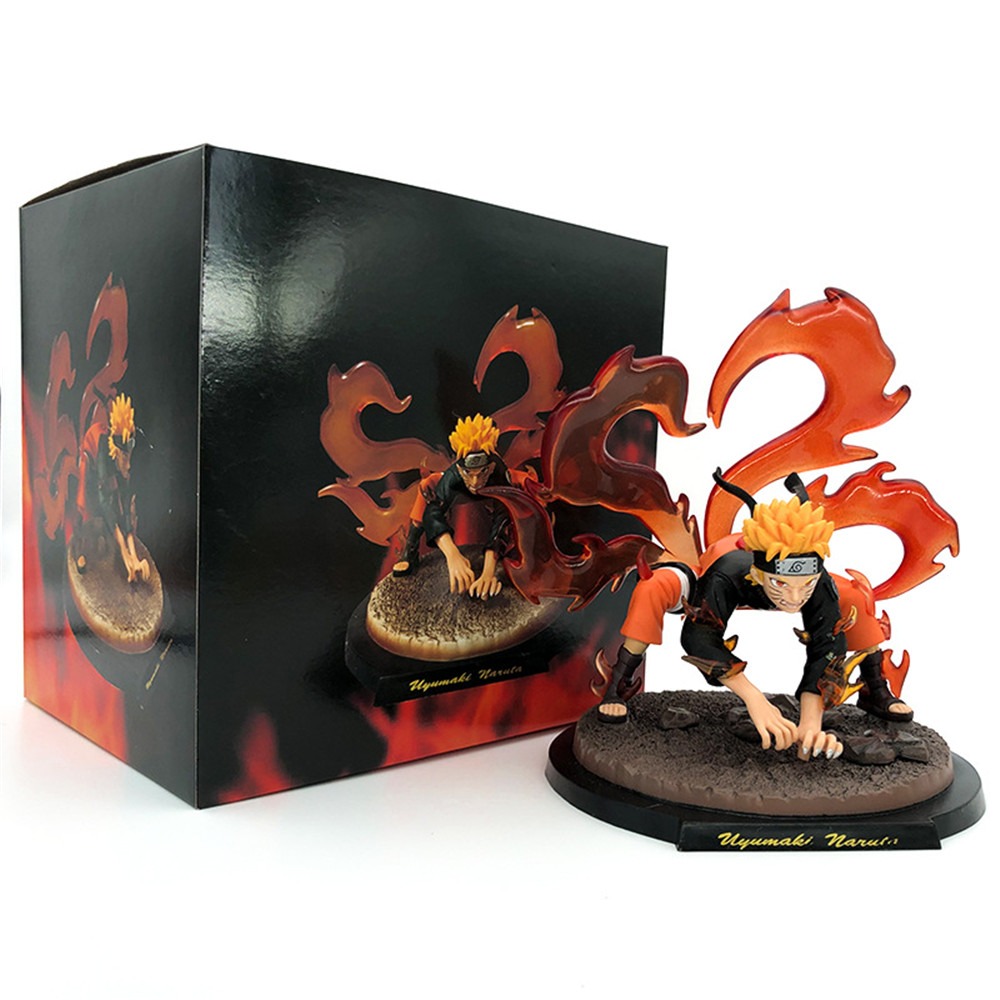 Figurine Naruto Kyubi avec socle, Uzumaki Naruto