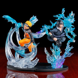 Figurine Naruto et Sasuke, duel épique en 19 cm