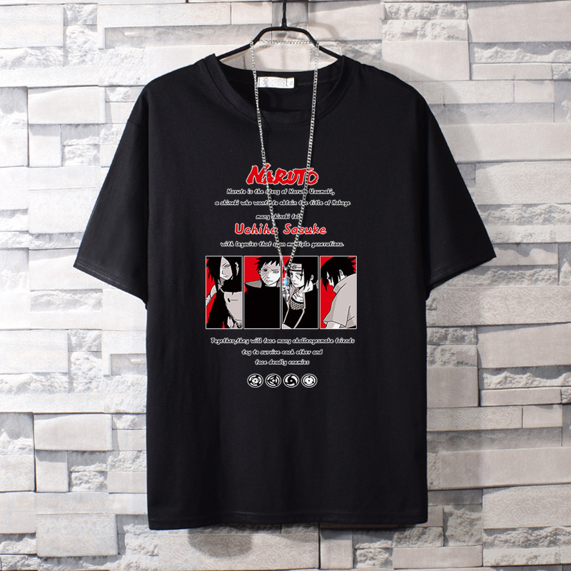 T-shirt Naruto Uchiha noir en 100% coton – Image 2