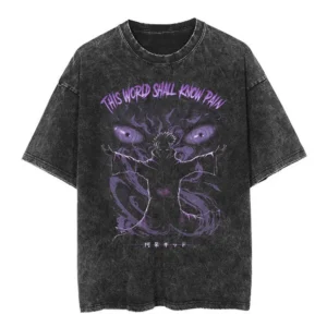 T-shirt noir Pain avec citation en 100% Coton Bio - Naruto Shippuden