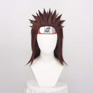Perruque de cosplay Chôji Akimichi brune hérissée - Naruto