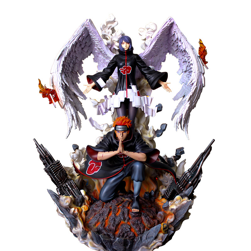 Pain et Konan - Figurine GK Naruto Shippuden 37 cm Socle Lave