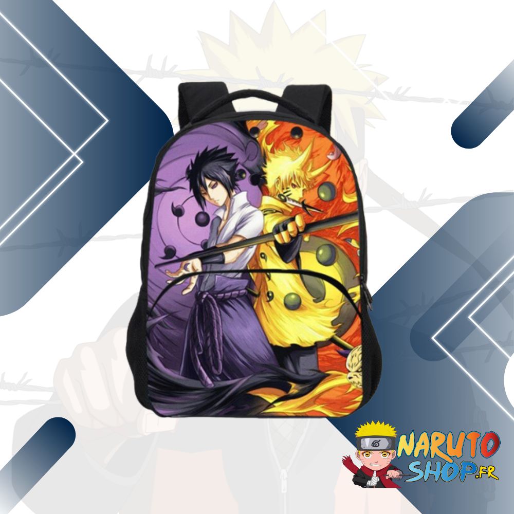 Sac à dos spacieux Naruto et Sasuke à sangle réglable