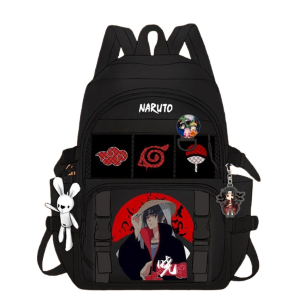 Sac à Dos Naruto Itachi Uchiwa à Fermeture Eclair – Image 2
