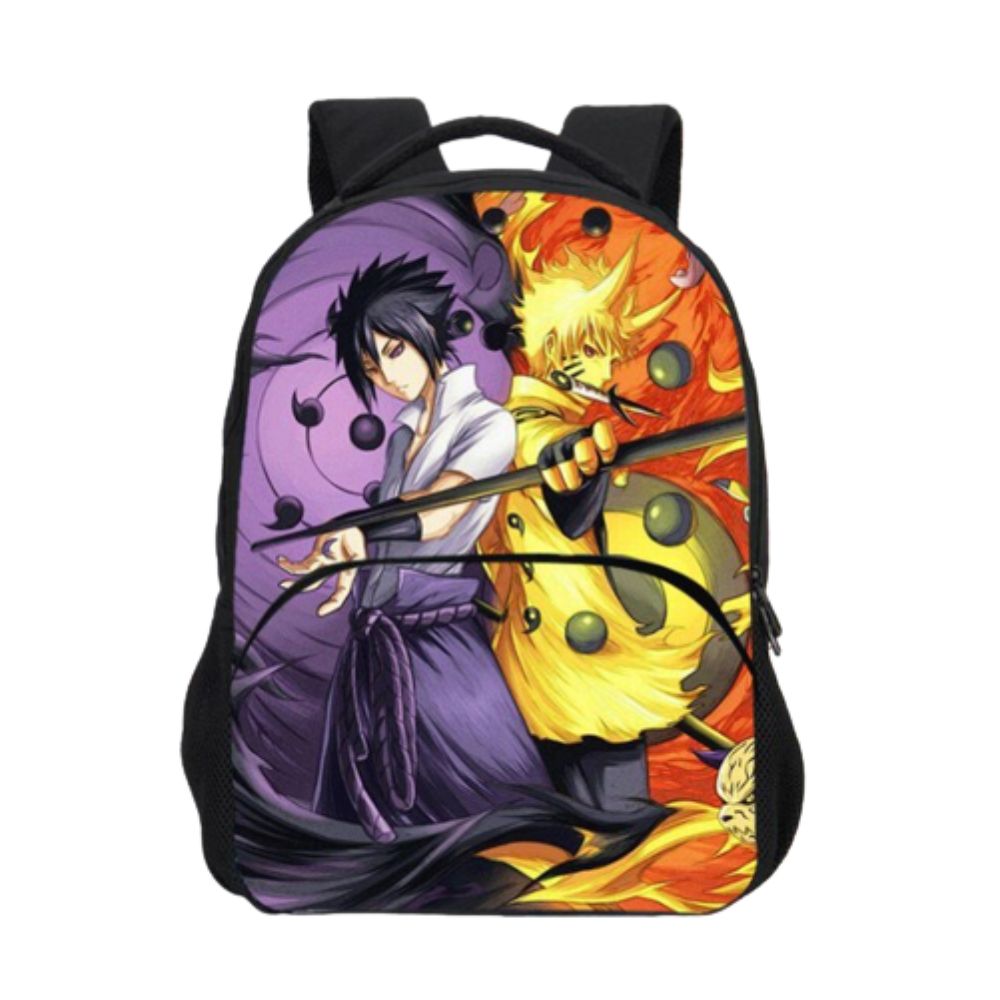 Sac à dos spacieux Naruto et Sasuke à sangle réglable – Image 2