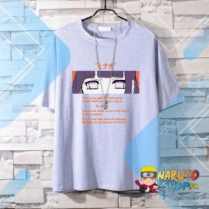 T-shirt gris Hinata Naruto avec impression 3D