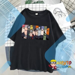 T-shirt Akatsuki Naruto en coton impression 3D