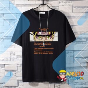 T-shirt noir Naruto Sennin Mode en 100% coton