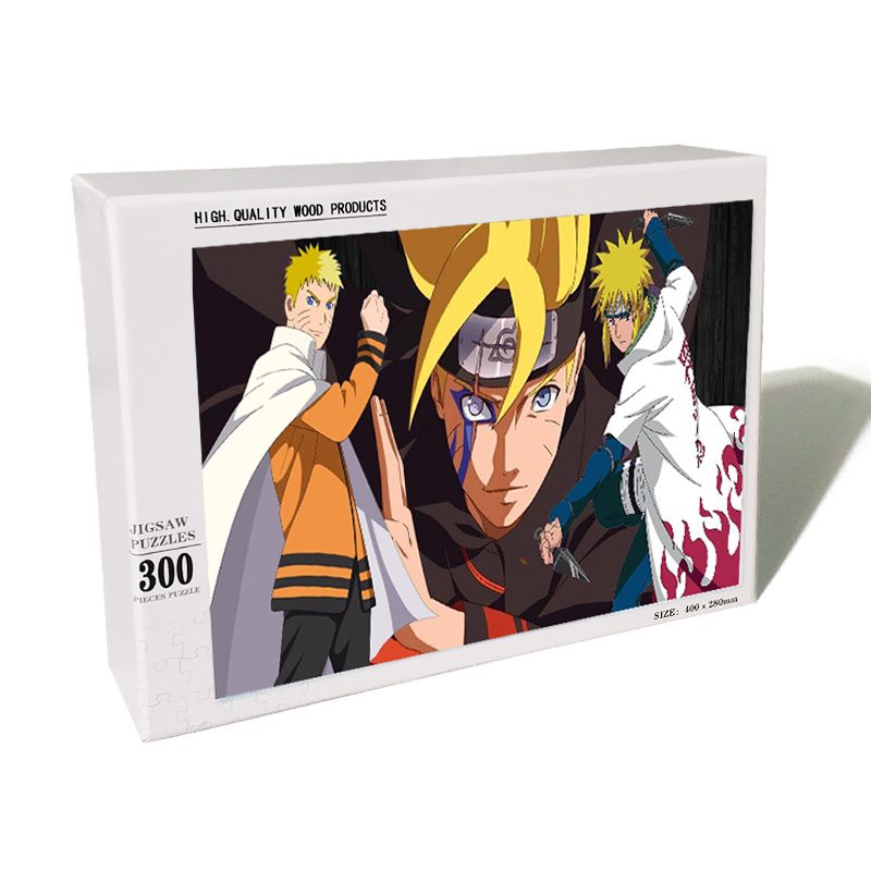 Puzzle quiz Naruto en bois 300 pièces avec Boruto, Naruto et Namikaze Minato – Image 2