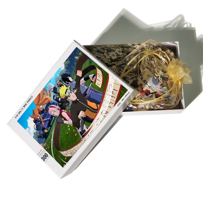 Puzzle Naruto en bois 300 pièces, Naruto Uzumaki mange une pizza – Image 3