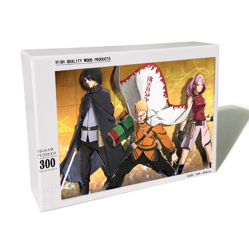 Puzzle Quiz Naruto 300 pièces : Sasuke Uchiha face à Naruto Hokage et Sakura – Image 2