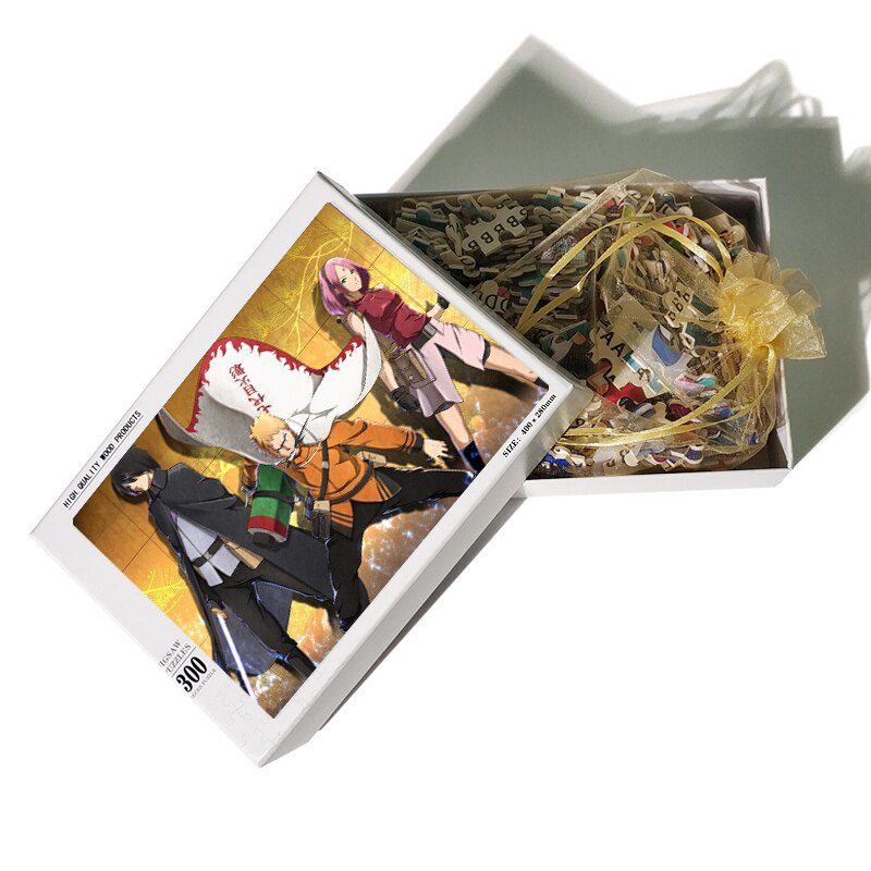 Puzzle Quiz Naruto 300 pièces : Sasuke Uchiha face à Naruto Hokage et Sakura – Image 3