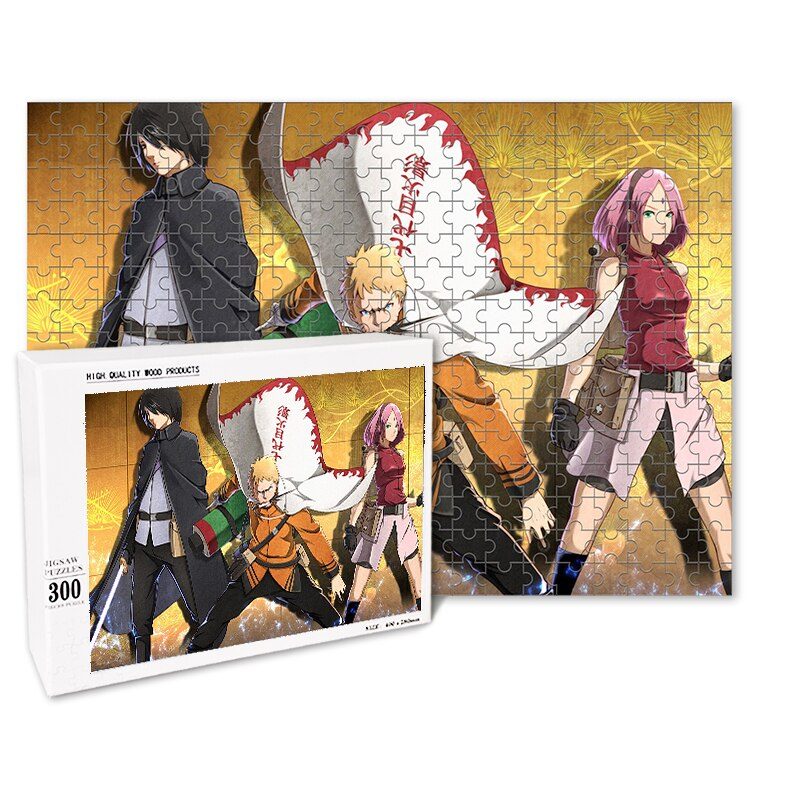 Puzzle Quiz Naruto 300 pièces : Sasuke Uchiha face à Naruto Hokage et Sakura – Image 4