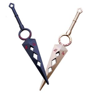 Kunai Naruto en acier, coloris Duo Furtif, Noir ou Argenté