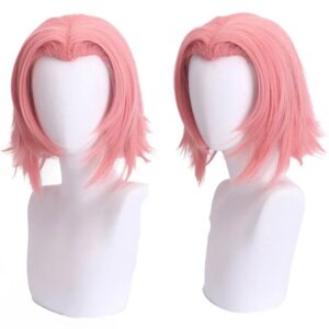 Perruque rose de cosplay Sakura Haruno, Naruto Shippuden