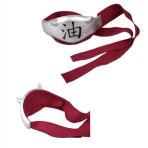 Bandeau de cosplay Jiraya Jaune, Noir, Rouge - Village de Konoha - Naruto