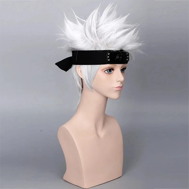 Perruque Cosplay Naruto - Kakashi Hatake aux Cheveux Blancs – Image 3