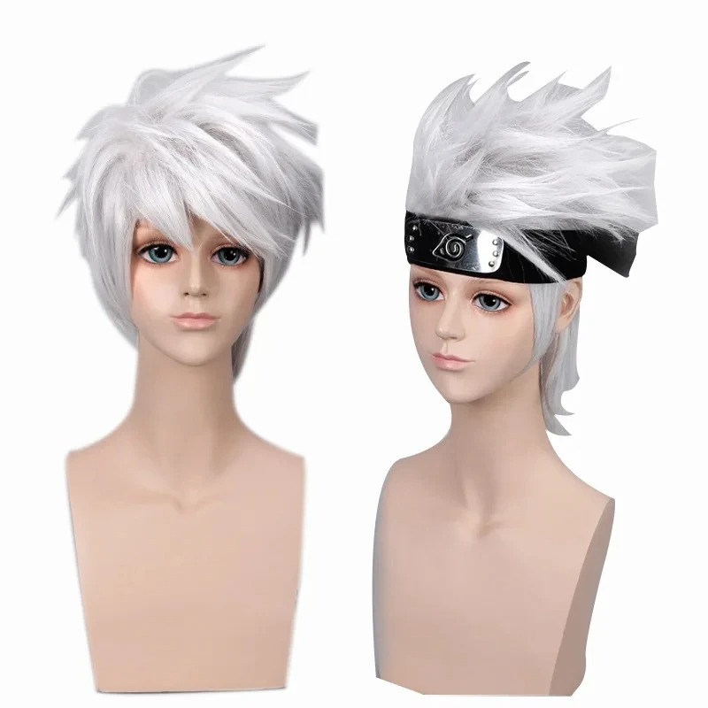 Perruque Cosplay Naruto - Kakashi Hatake aux Cheveux Blancs – Image 4