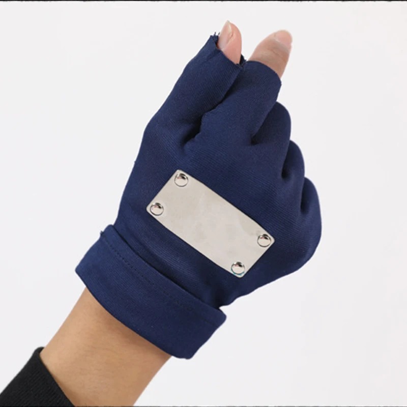 Gants cosplay Naruto Kakashi Hatake sans doigts – Image 2
