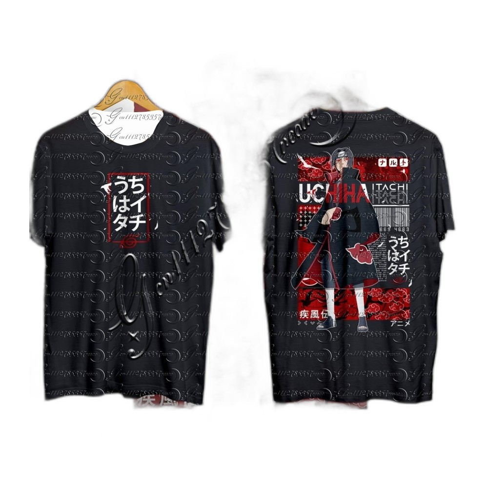 T-shirt Naruto double face famille mixte manches courtes