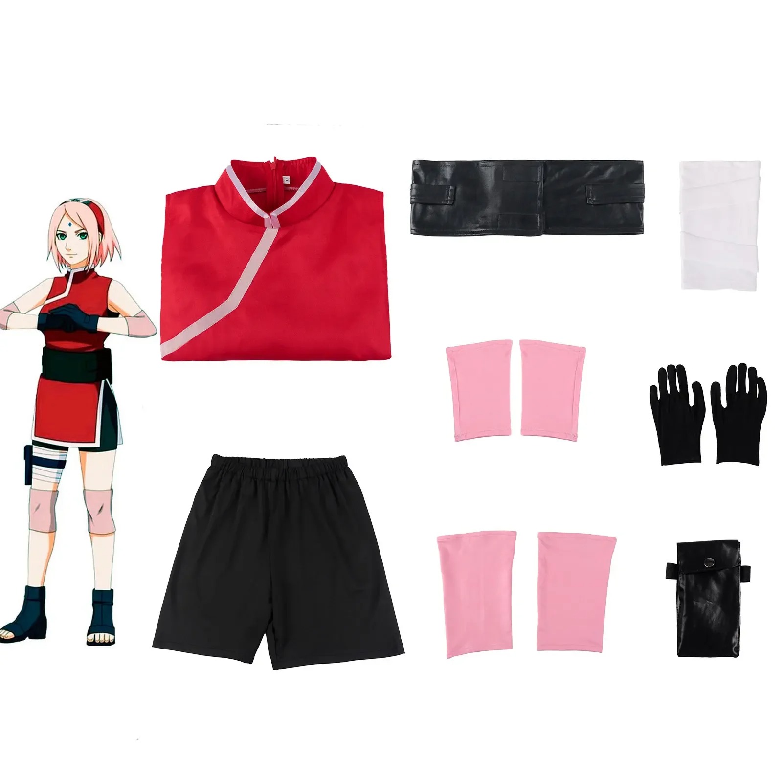 Cosplay Sakura Haruno Naruto Shippuden, costume 11 pièces – Image 5